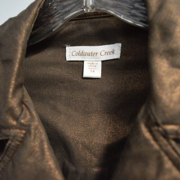Ladies Jacket, size 14.  Beautiful brown color, Coldwater Creek brand - Picture 2 of 4